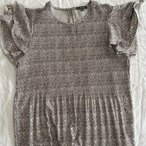 Adrianna Papell Black and White Textured Blouse